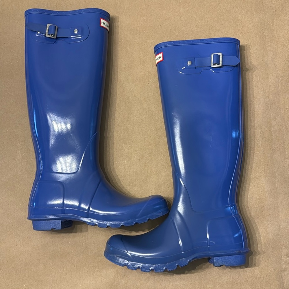 Hunter Blue Tall Rain Boots